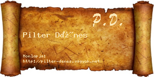 Pilter Dénes névjegykártya